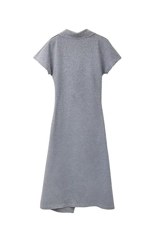 Side Slit Polo Shirt Dress