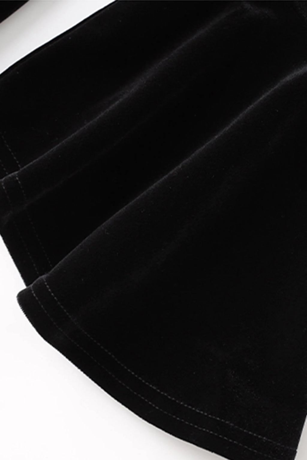 Black Velvet Long Sleeve Crewneck Maxi Dress