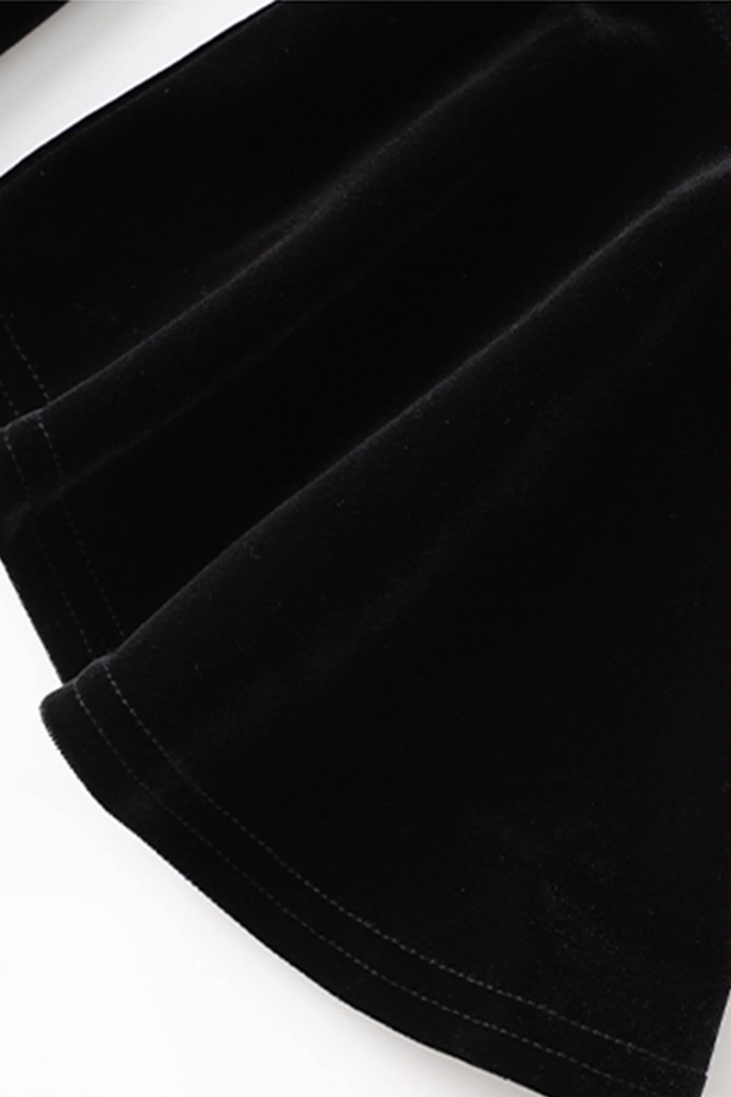 Black Velvet Long Sleeve Crewneck Maxi Dress