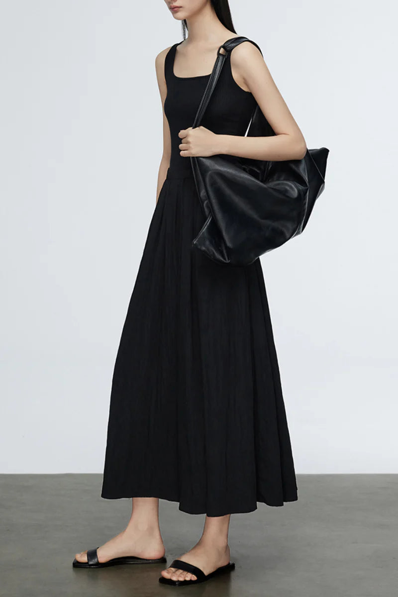 Casual Fit & Flare Ribbed Tank Maxi Dress