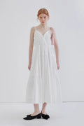 French Style Spaghetti Strap Vacation Maxi Dress
