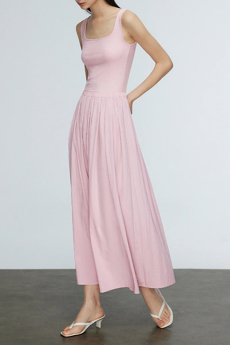 Casual Fit & Flare Ribbed Tank Maxi Dress