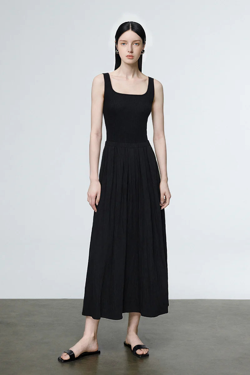 Casual Fit & Flare Ribbed Tank Maxi Dress