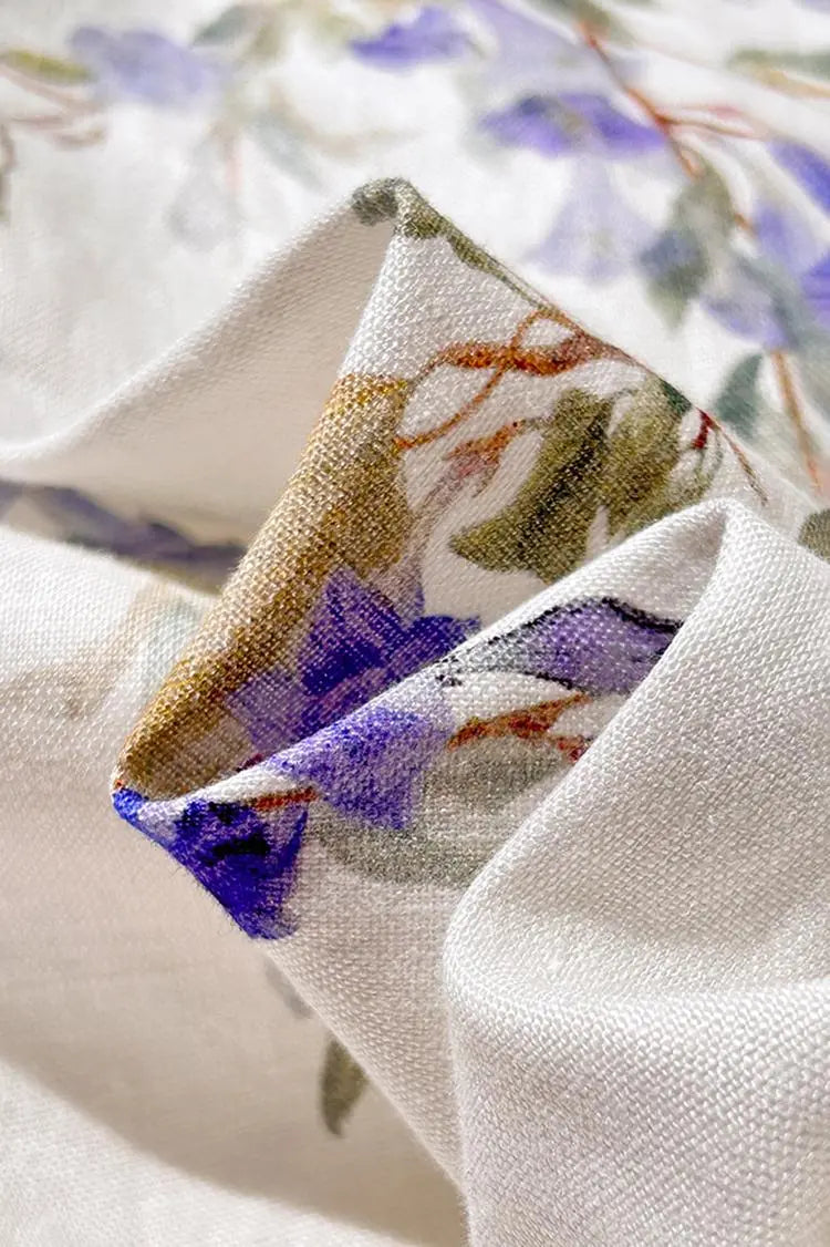 Backless Floral Linen Dress