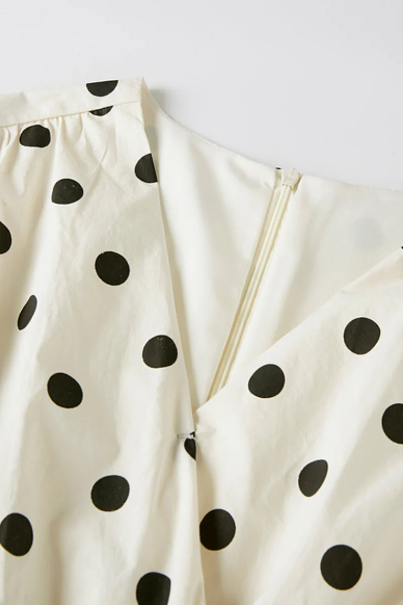 French-Inspired Polka-Dot Midi Dress