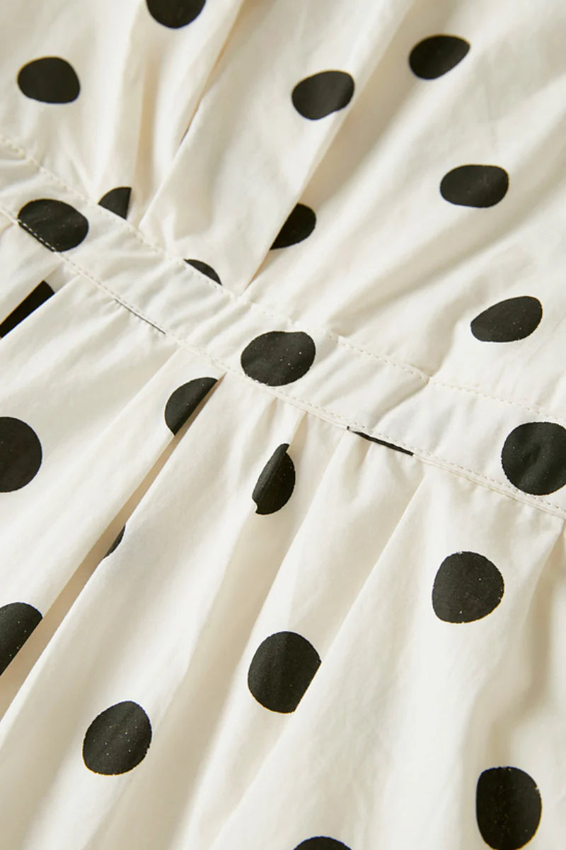 French-Inspired Polka-Dot Midi Dress