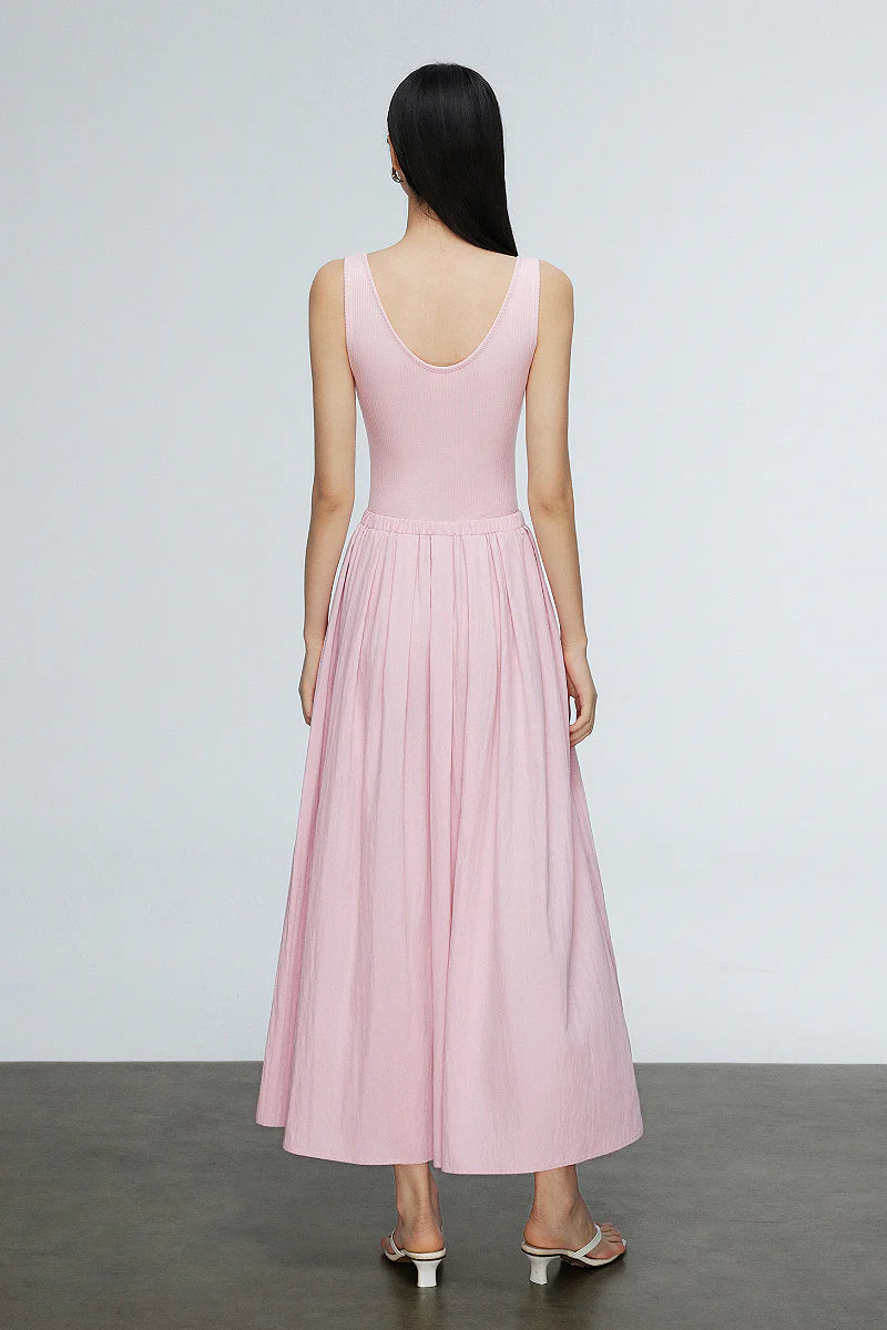 Casual Fit & Flare Ribbed Tank Maxi Dress