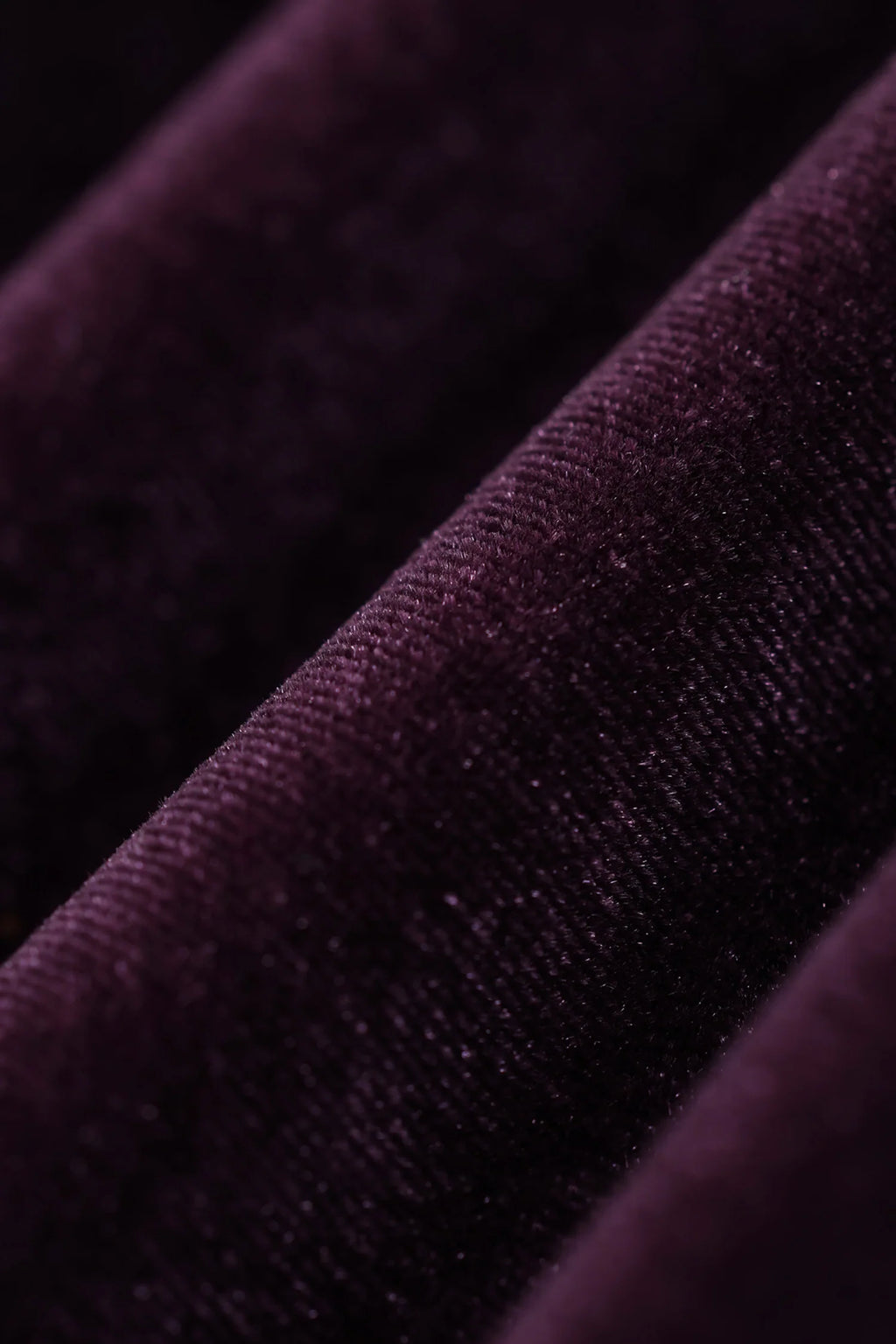 Purple Velvet Long Sleeve Lace V-Neck Maxi Dress