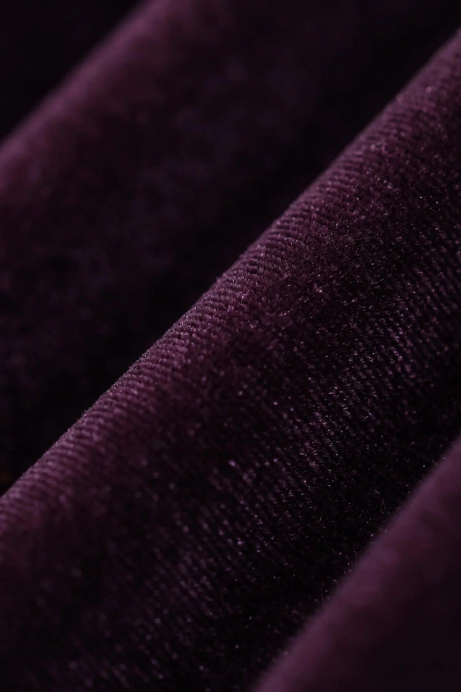 Purple Velvet Long Sleeve Lace V-Neck Maxi Dress