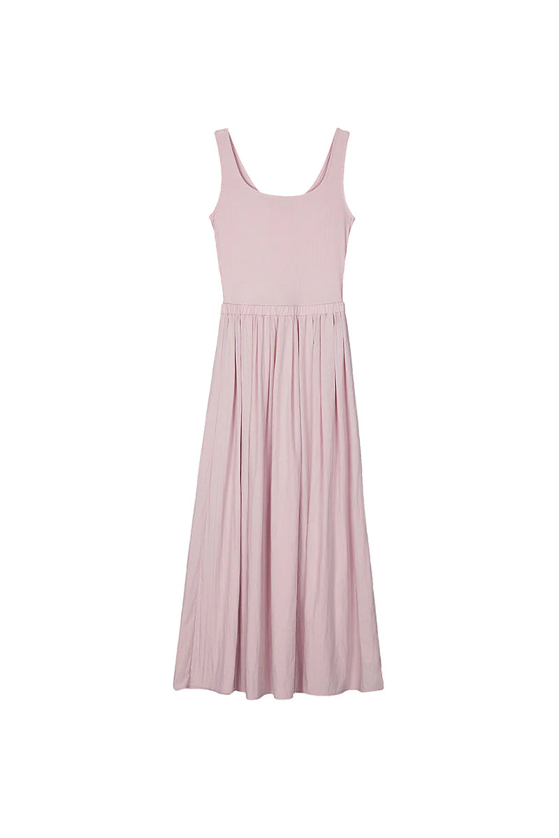Casual Fit & Flare Ribbed Tank Maxi Dress