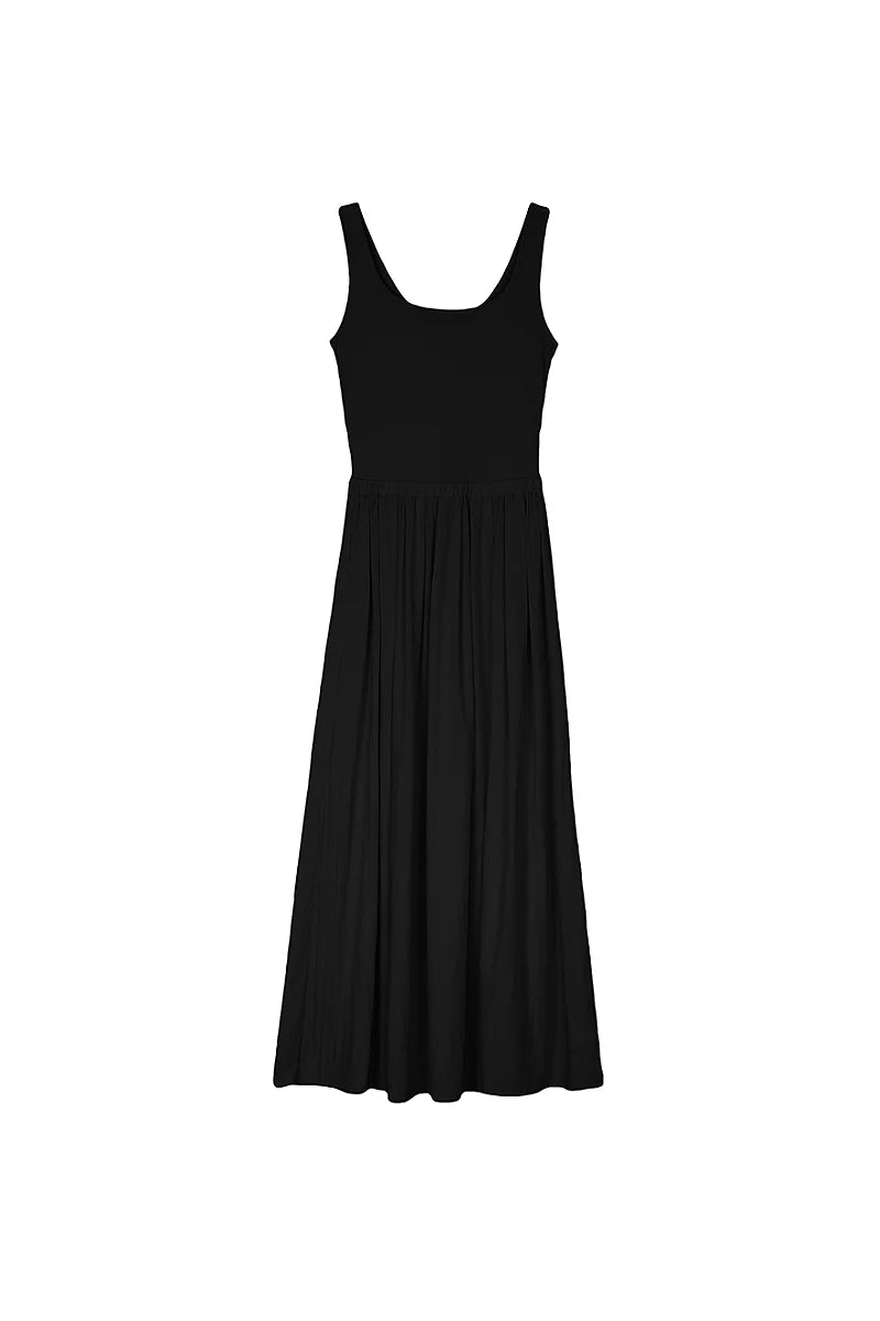 Casual Fit & Flare Ribbed Tank Maxi Dress
