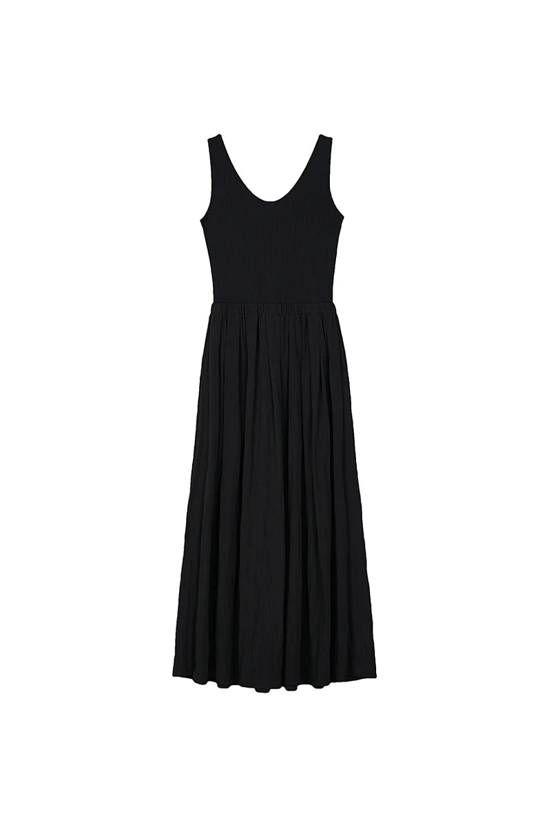 Casual Fit & Flare Ribbed Tank Maxi Dress